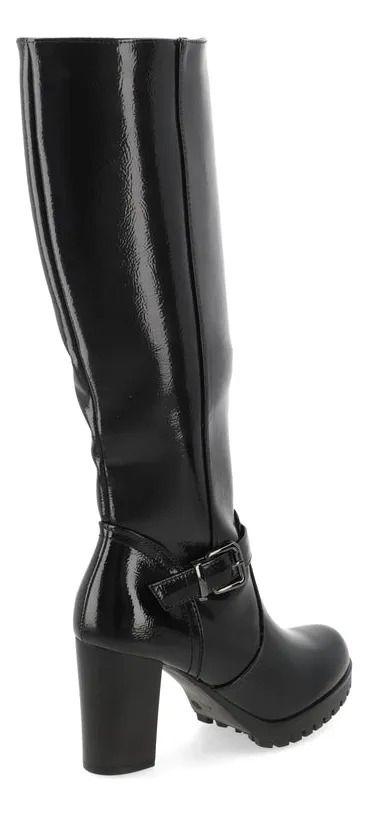 Bota Mujer Taco Ancho Negro New Walk-3