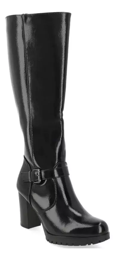 Bota Mujer Taco Ancho Negro New Walk-4