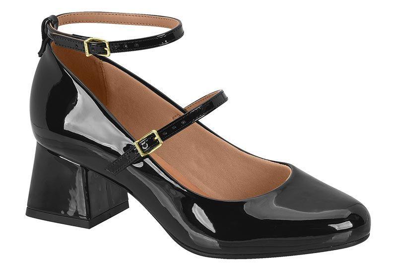 Zapato Mujer Taco Cuadrado Charol Negro 1423-102- Vizzano-0