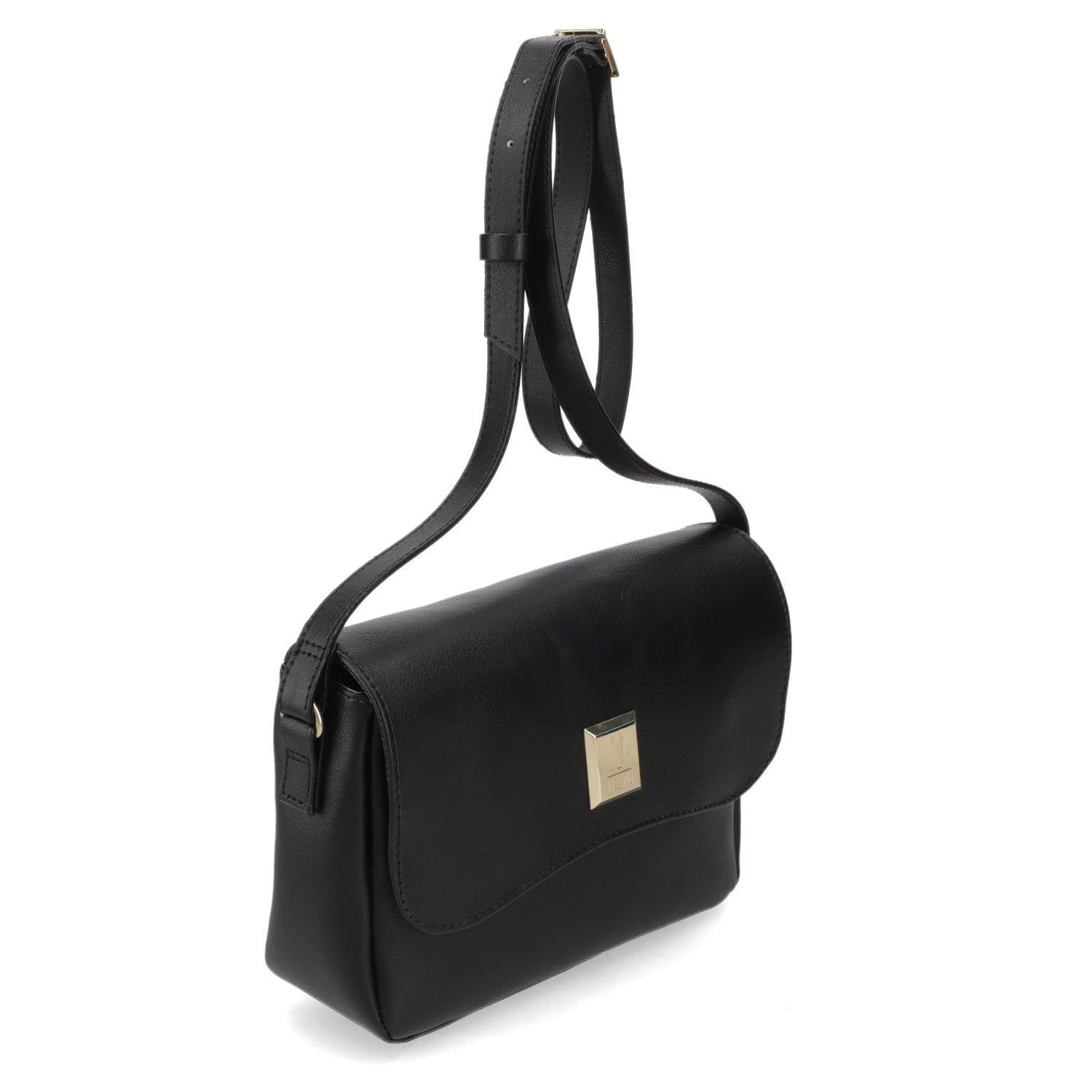 Cartera Bandolera Mujer Vizzano Negra con Detalle Metálico-4