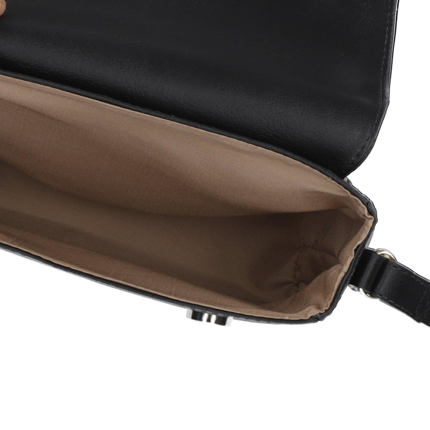 Cartera Bandolera Mujer Vizzano Negra con Detalle Metálico-7