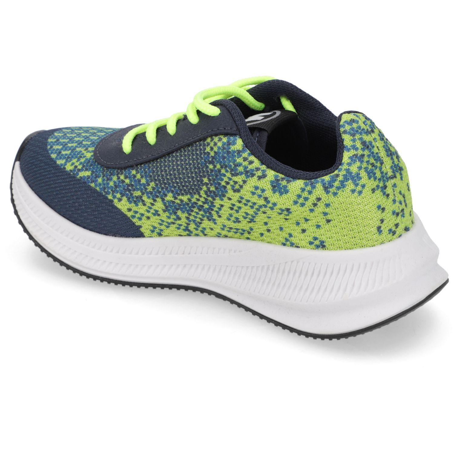 Zapatilla Niño Deportiva Azul y Verde Flúor-3