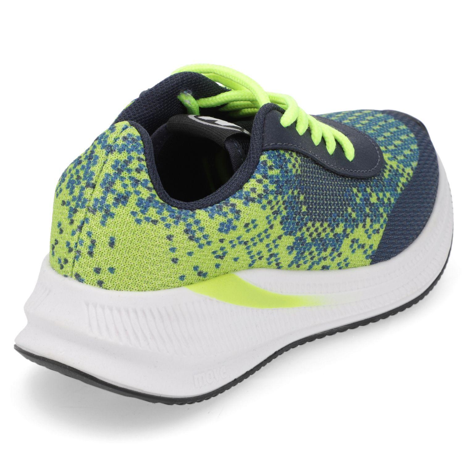 Zapatilla Niño Deportiva Azul y Verde Flúor-4