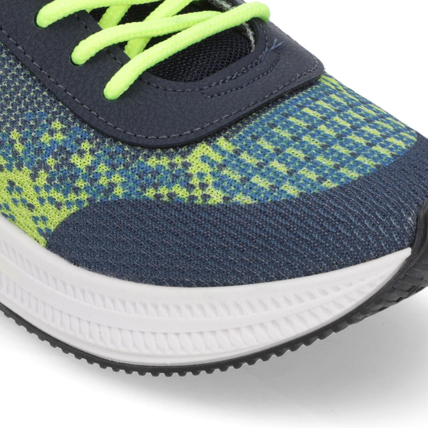Zapatilla Niño Deportiva Azul y Verde Flúor-5