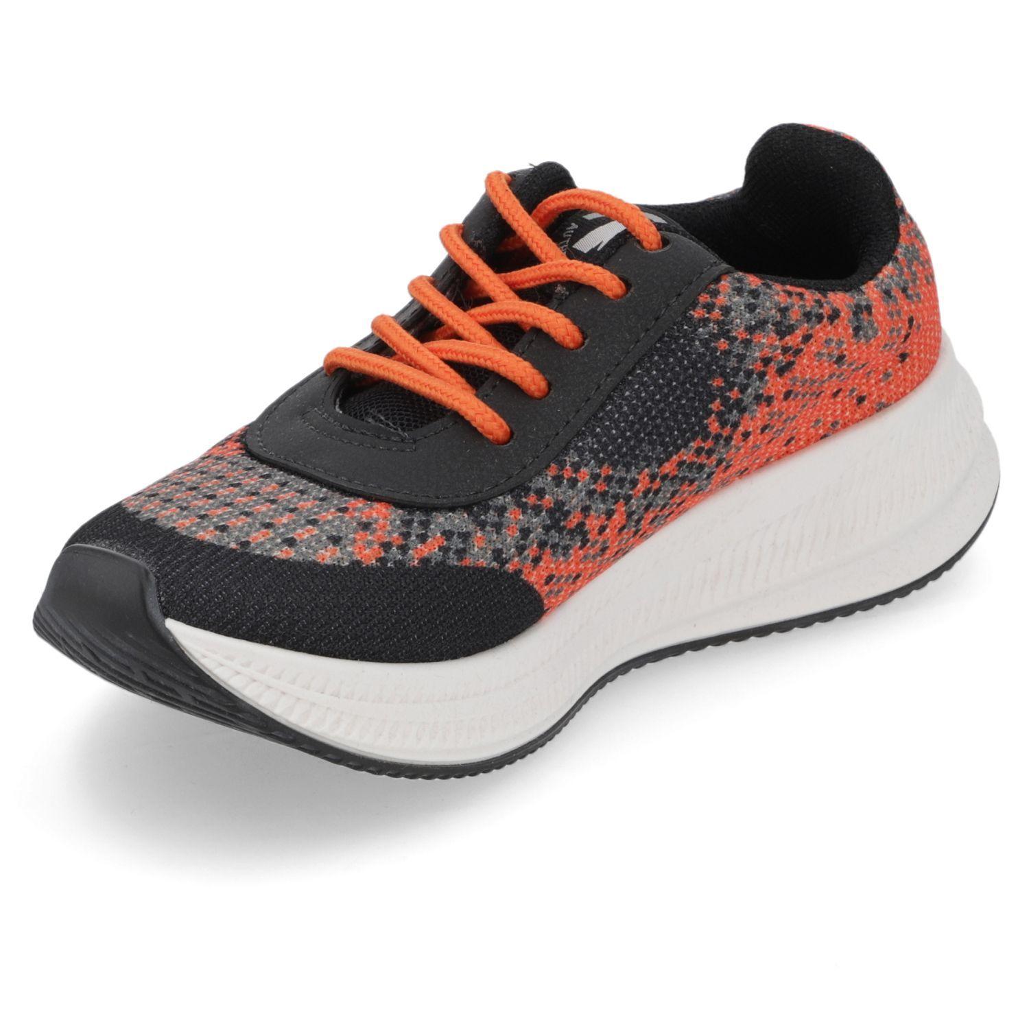 Zapatilla Niño Deportiva Naranja y Negra Molekinho-2
