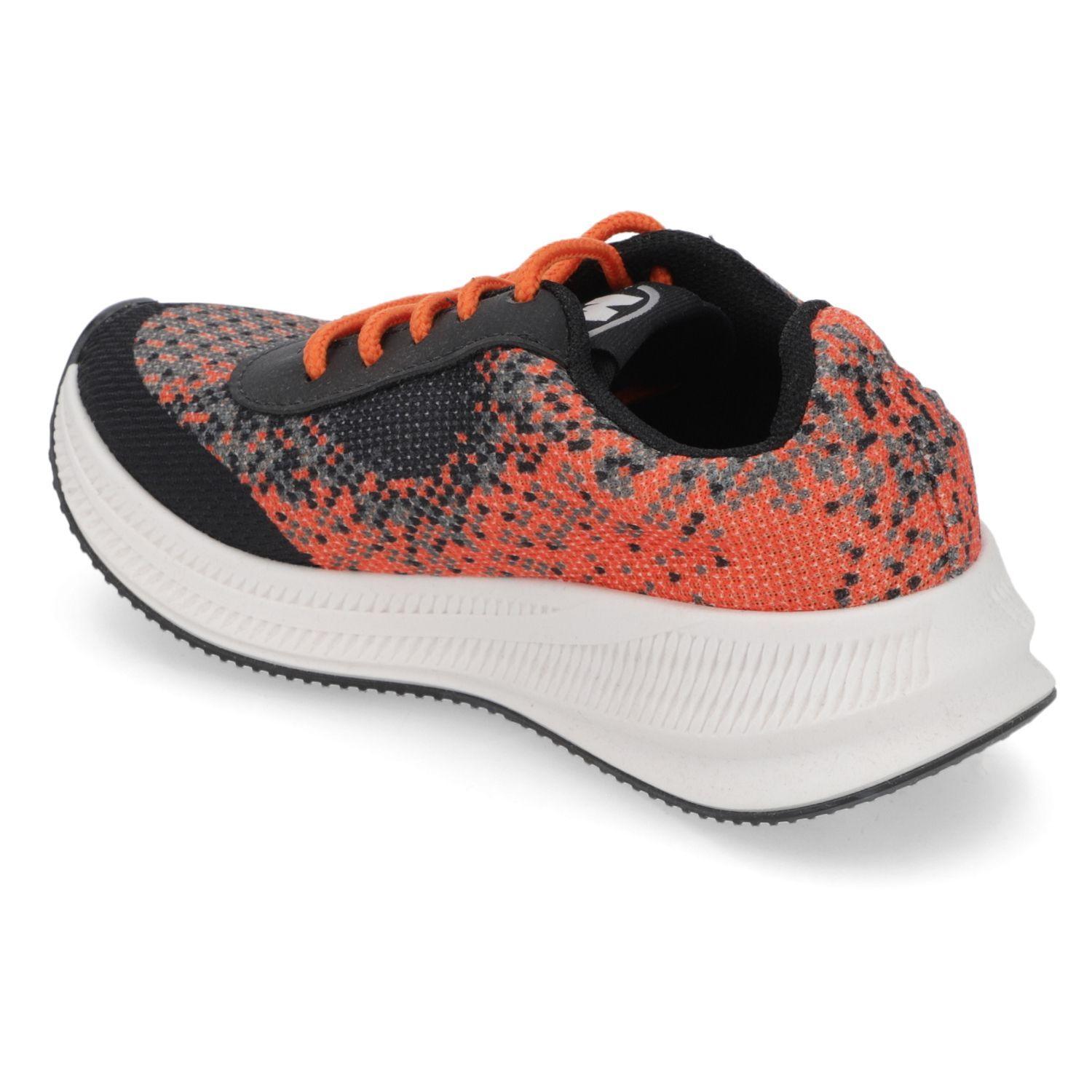 Zapatilla Niño Deportiva Naranja y Negra Molekinho-3