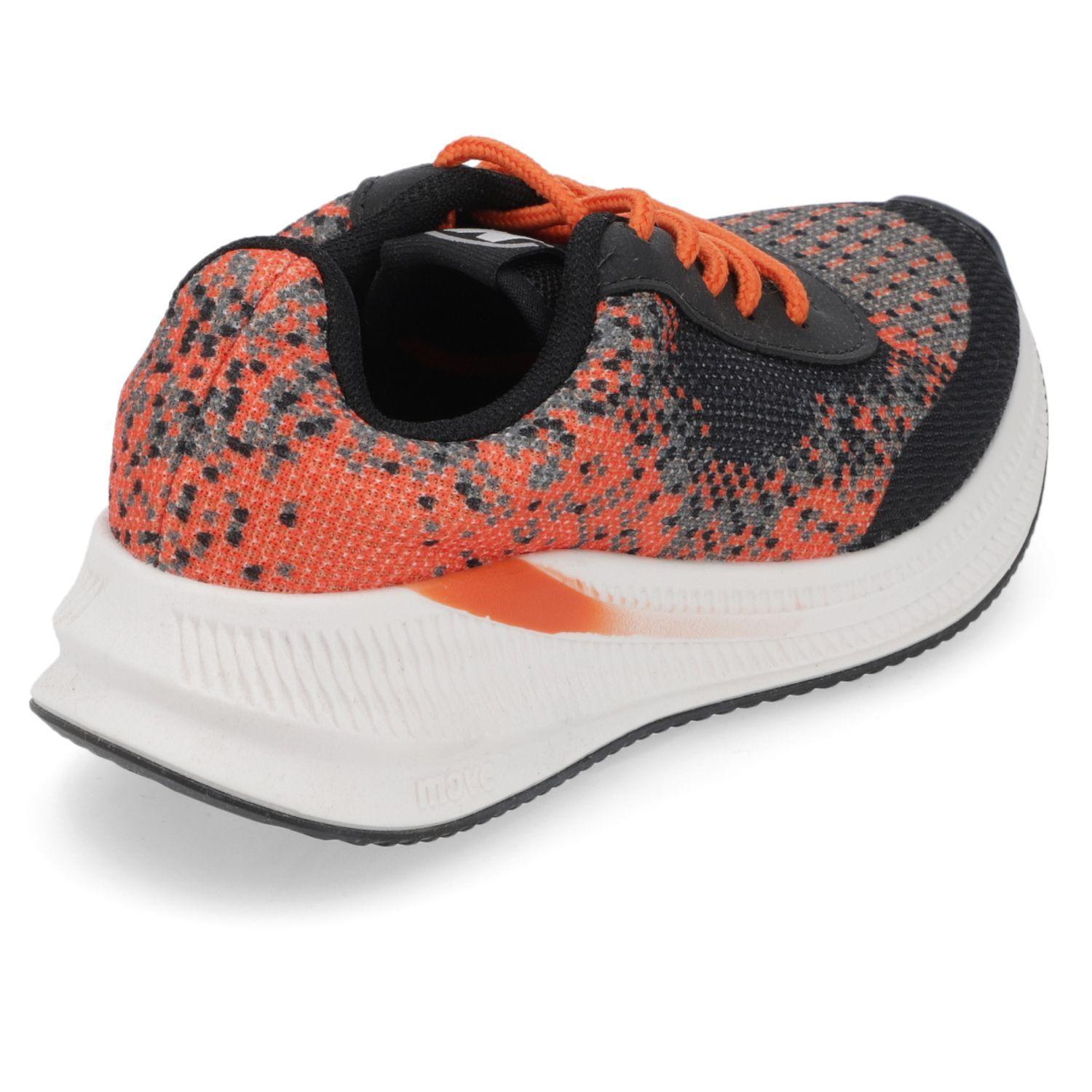 Zapatilla Niño Deportiva Naranja y Negra Molekinho-4