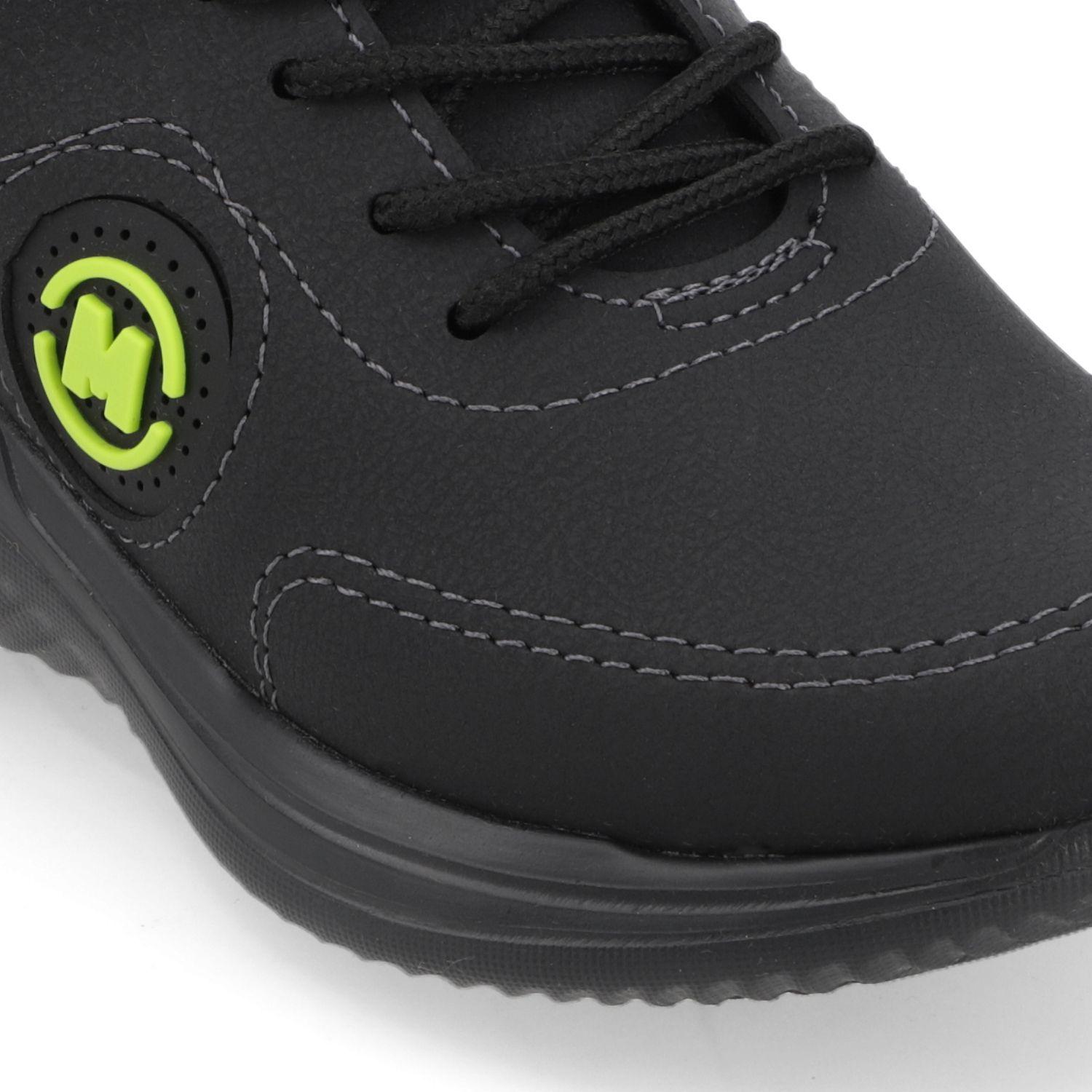 Zapatilla Deportiva Niño Negra con Detalles Verde Neón-5