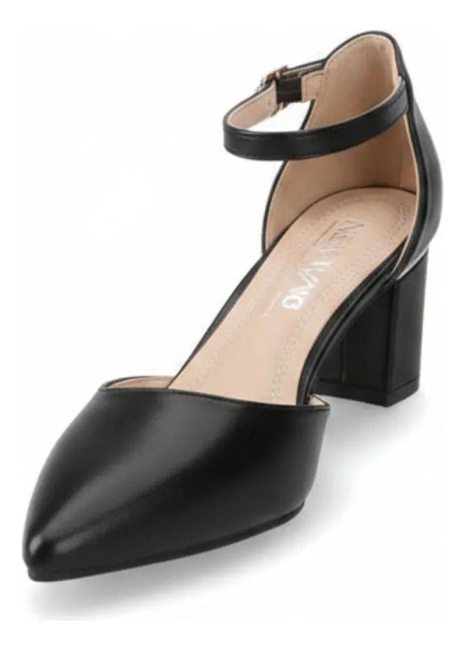 Zapato Taco Mujer  Negro New Walk-3
