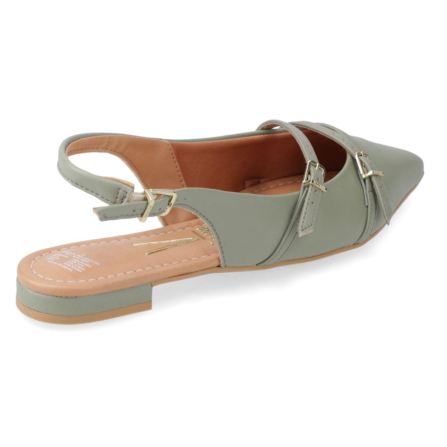 Ballerina Vizzano Verde Efecto Cuero-3
