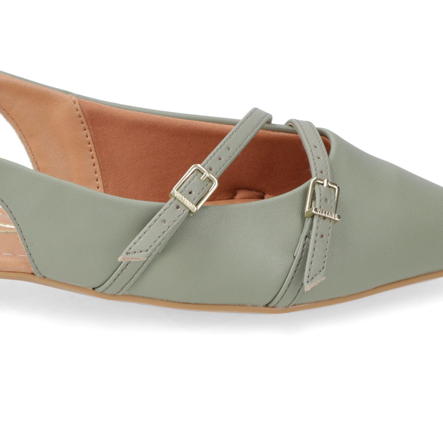 Ballerina Vizzano Verde Efecto Cuero-4