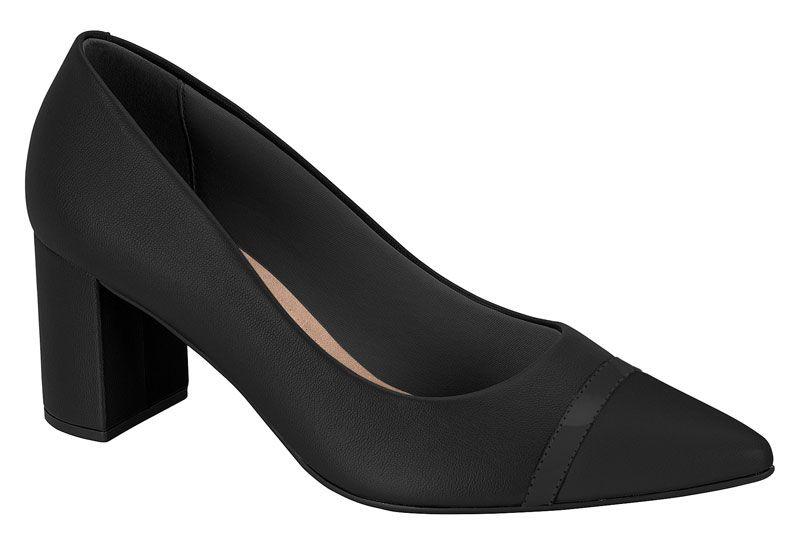 Stiletto Beira Rio Negro Taco 10 Cm Efecto Cuero-0