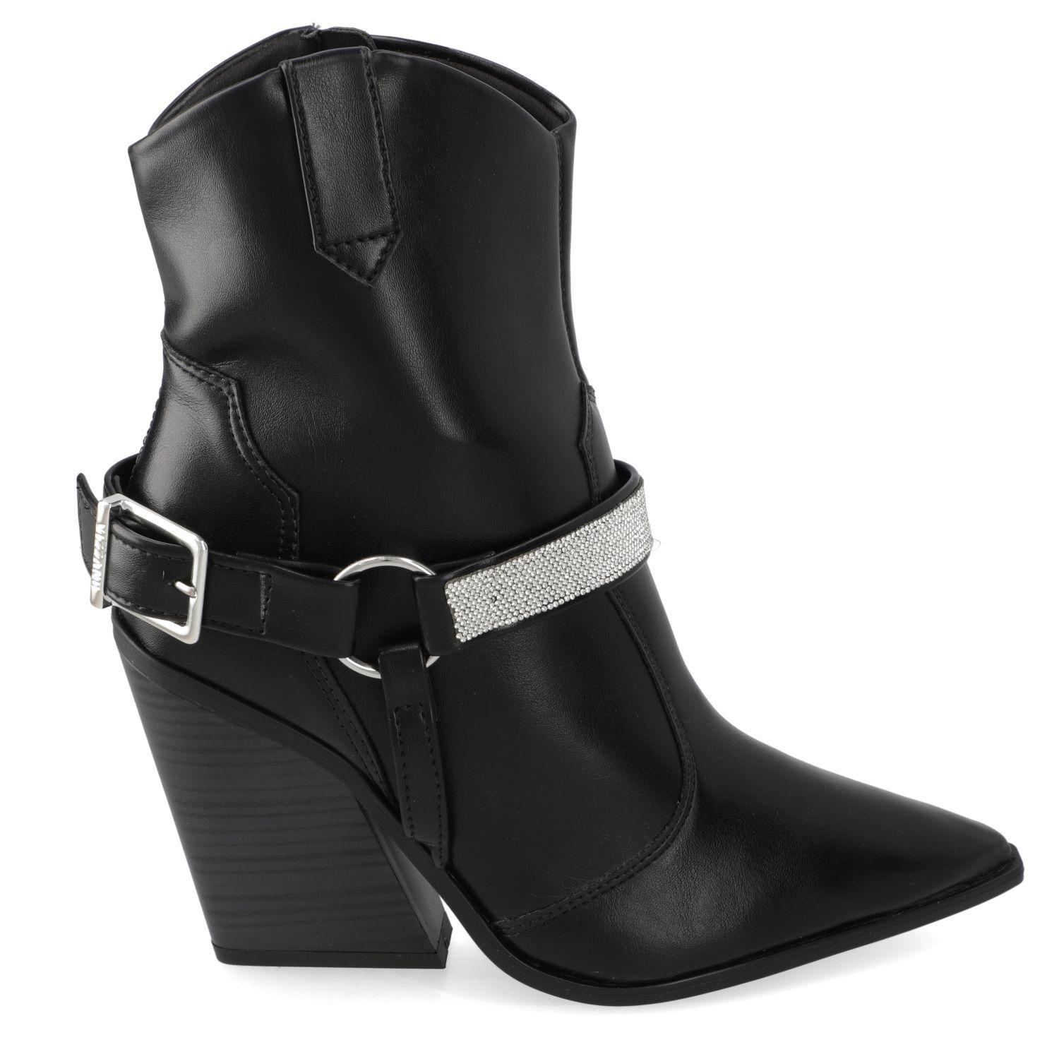 Botin Taco Vizzano Negro Taco 7 Cm-1