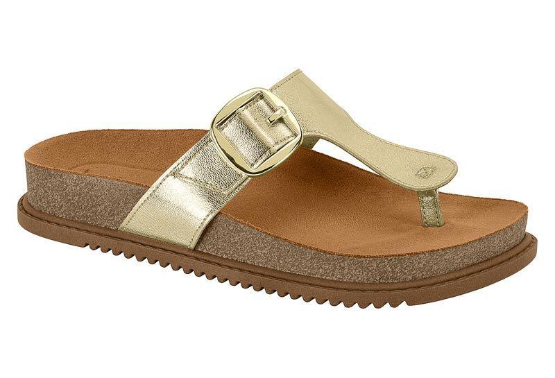 Sandalia Plana Beira Rio Dorado Metalico 14556-0