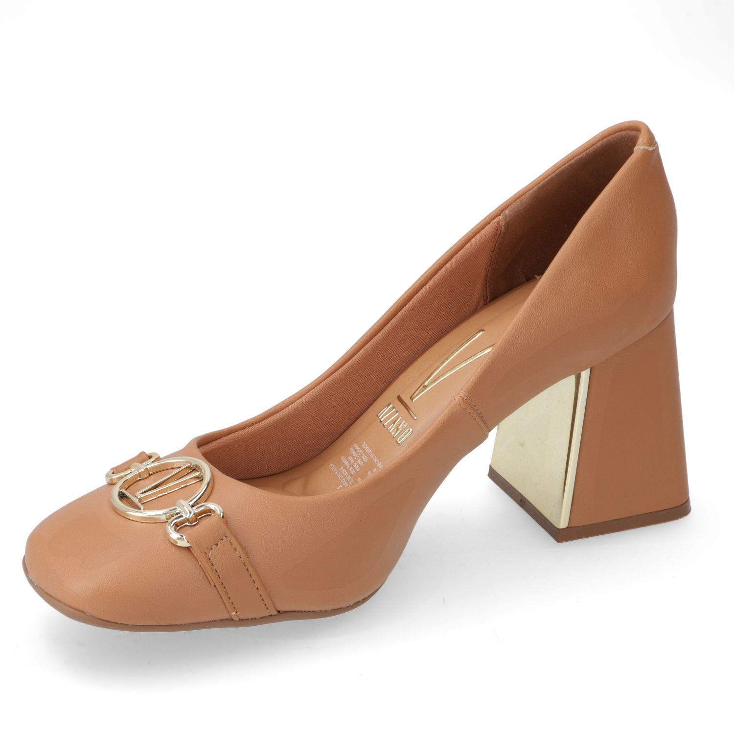 Zapato Taco Vizzano Camel Taco 10 Cm Efecto Cuero-2