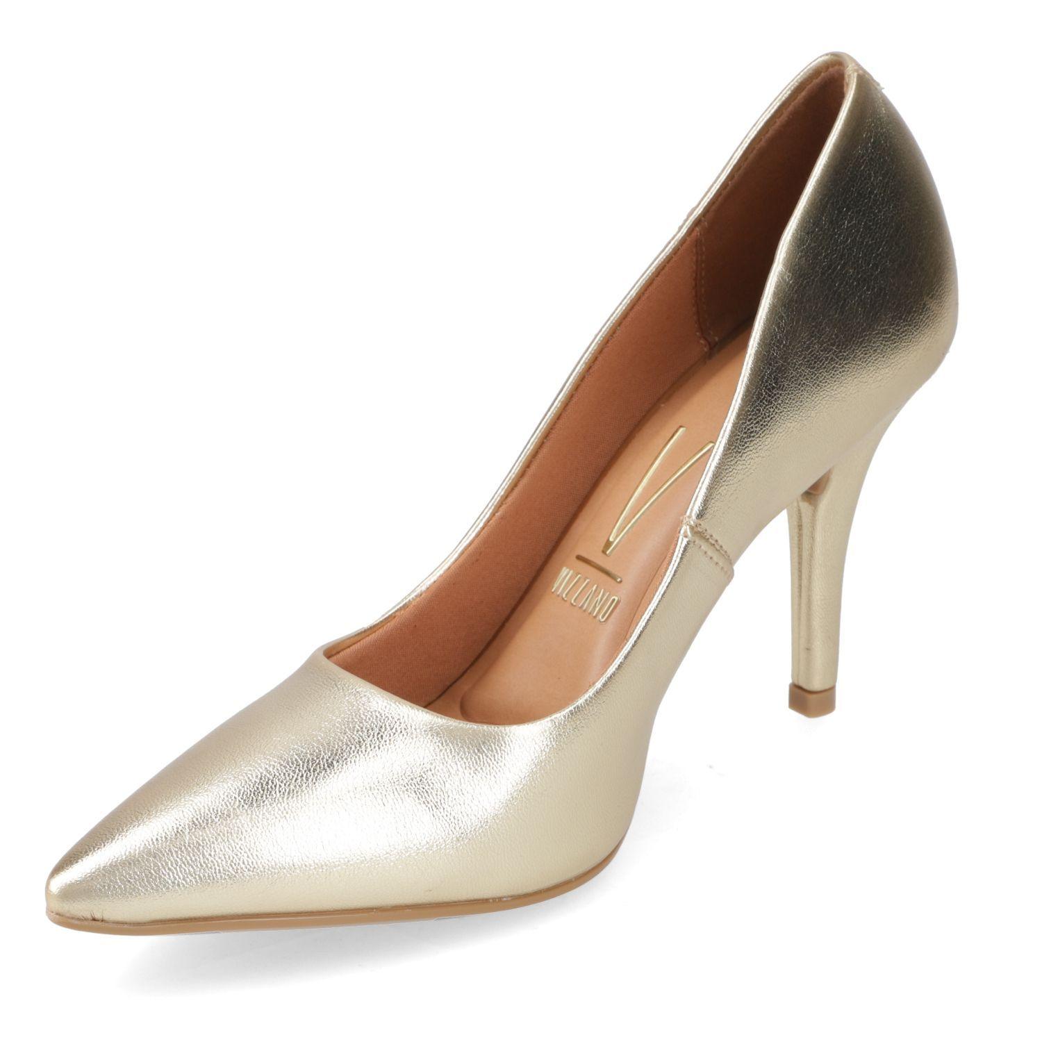 Zapato Mujer Taco Aguja Stiletto Dorado 1184-1501 Vizzano-2