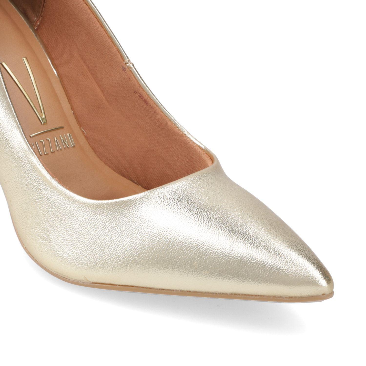 Zapato Mujer Taco Aguja Stiletto Dorado 1184-1501 Vizzano-4