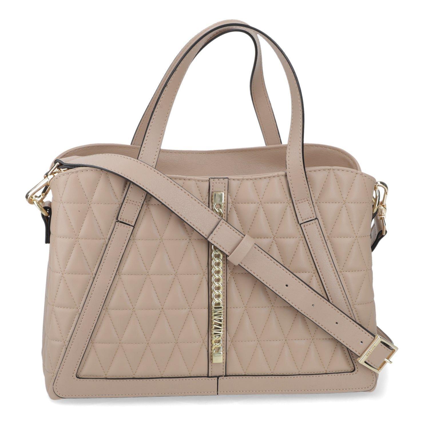 Cartera Mujer Beige con Diseño Acolchado y Detalle de Cadena-0