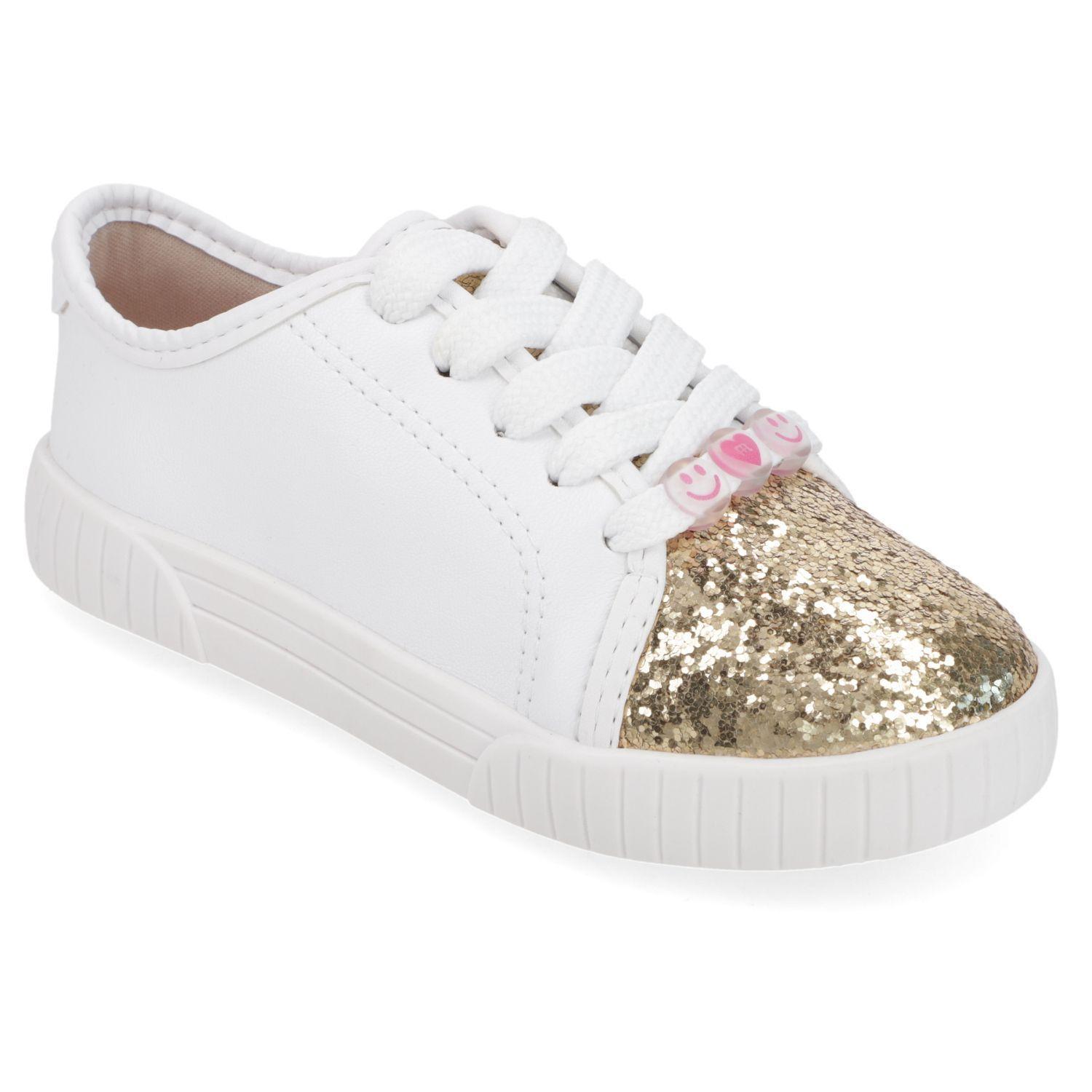 Zapatilla Niña Blanca con Punta Dorada de Glitter Molekinha-0