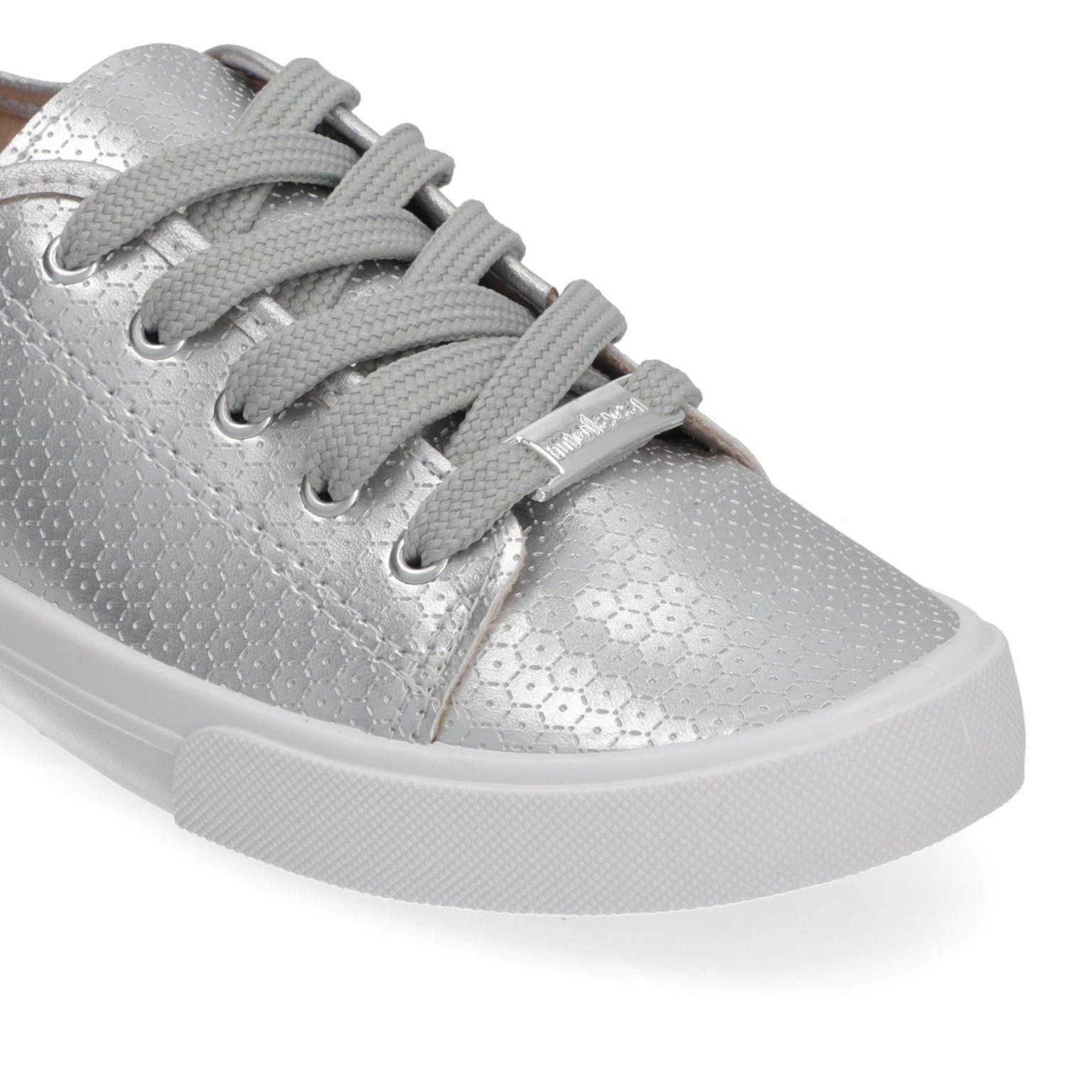 Zapatilla Mujer Moleca Casual Plateada Metalizada-5