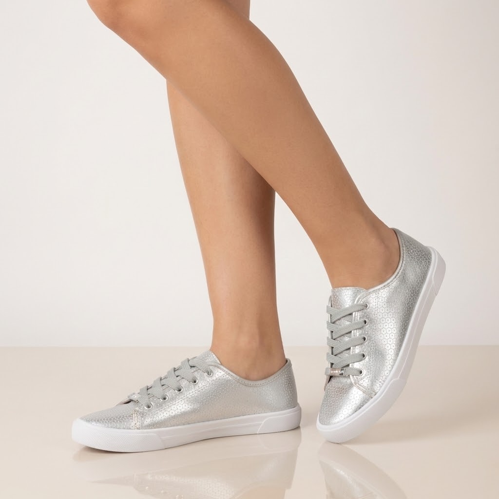 Zapatilla Casual Plateado Moleca-6