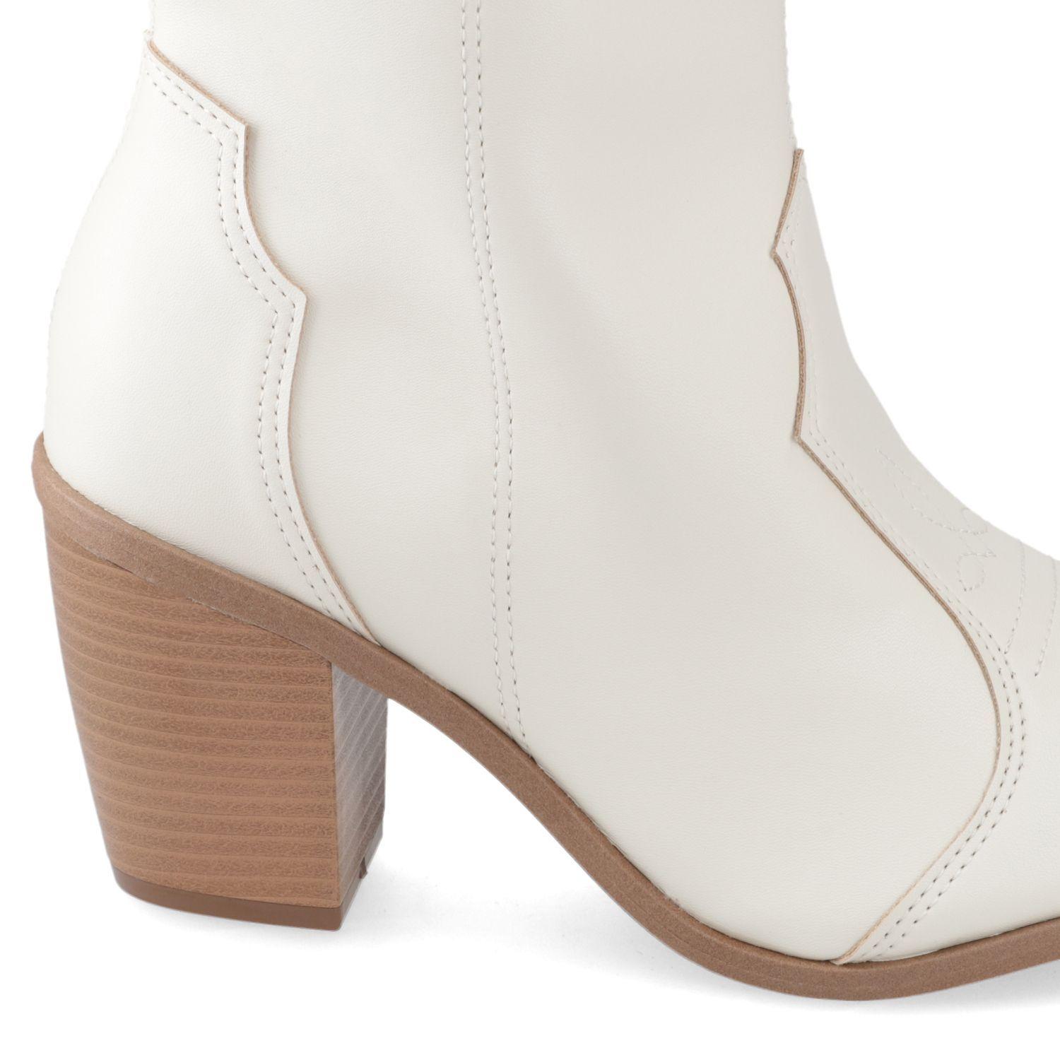 Botín Vizzano Texano Taco Ancho 7 cm Blanco-4