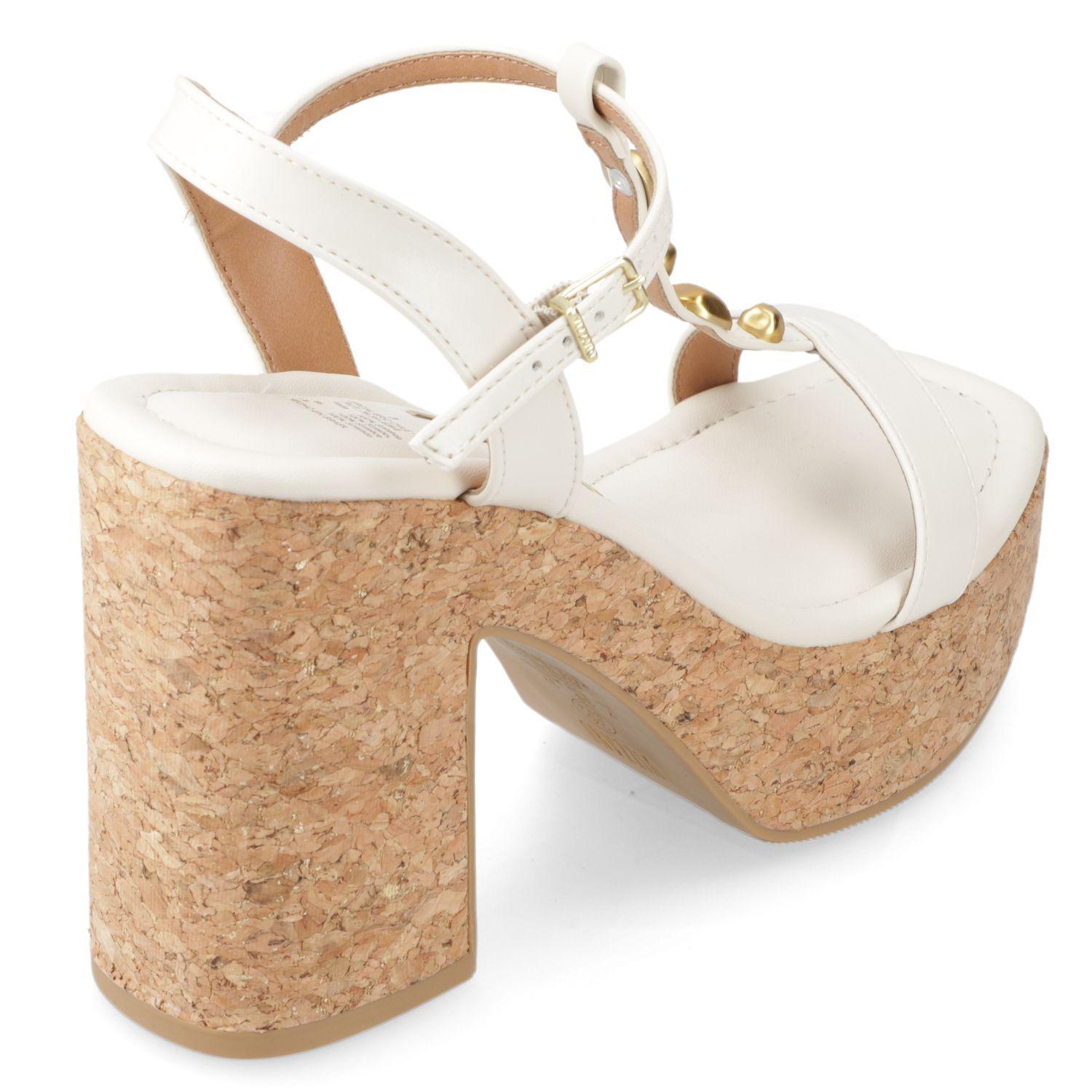 Sandalia Taco Ancho Alto Blanco OFF Vizzano Ecocuero-4