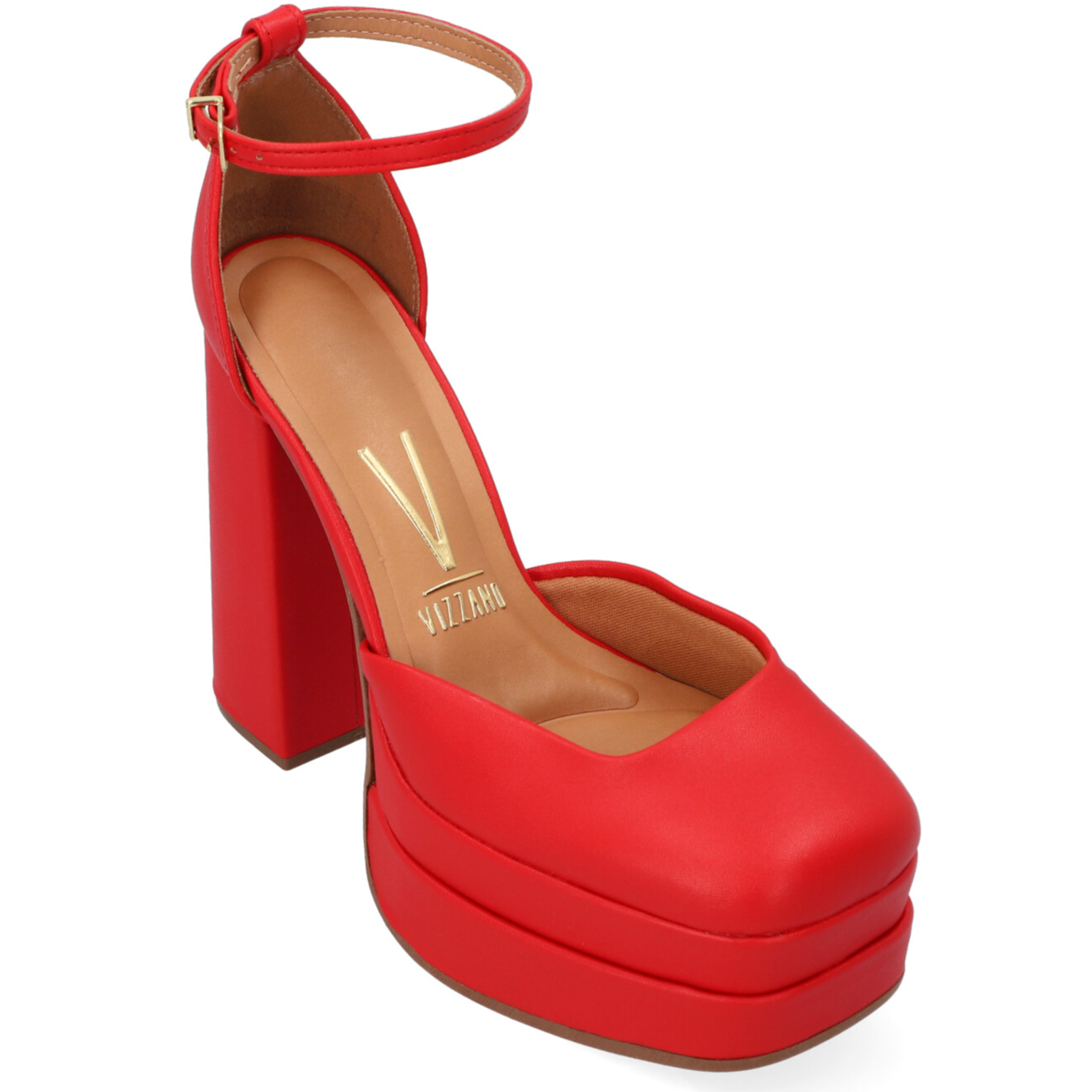 Maxi Plataforma Eco Cuero Rojo-0