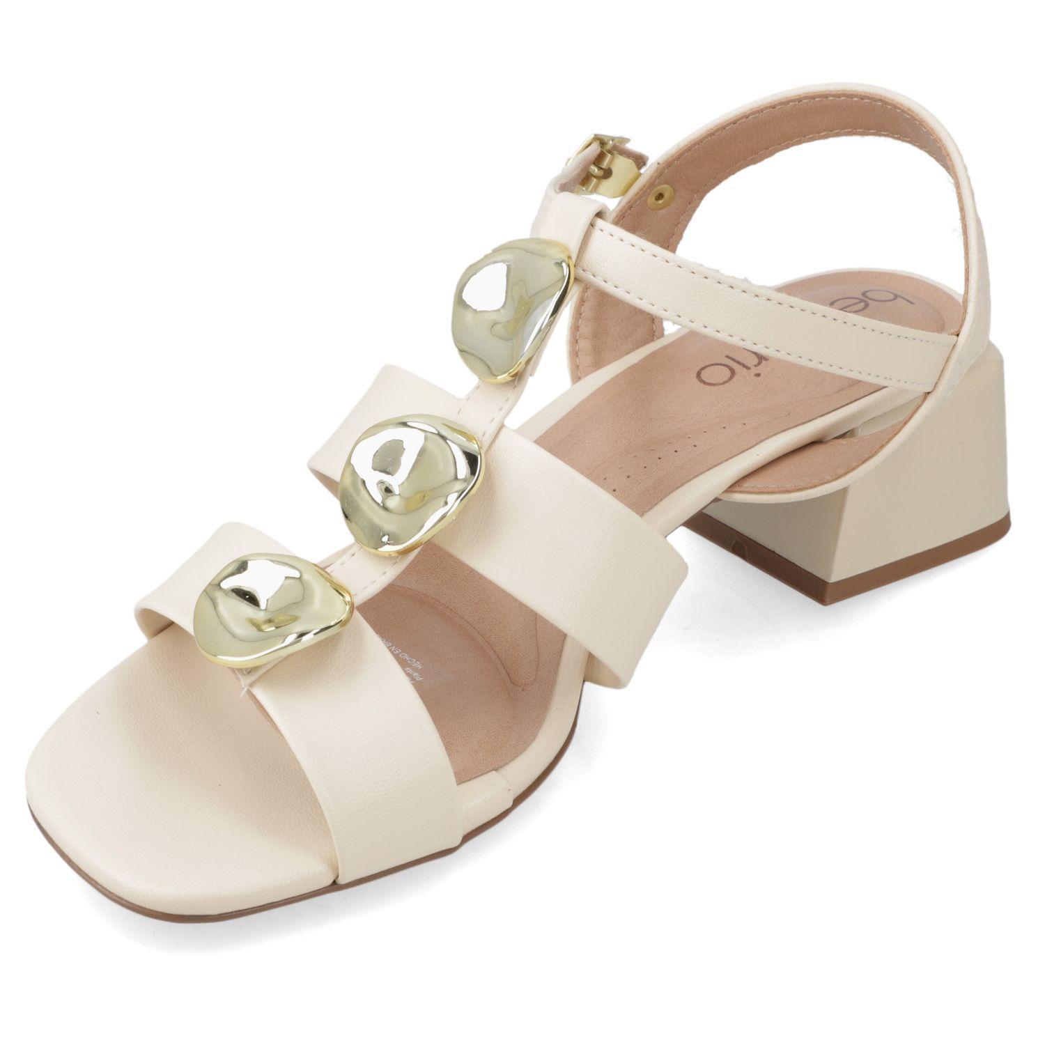 Sandalia Taco Beira Rio 16808 Crema-2