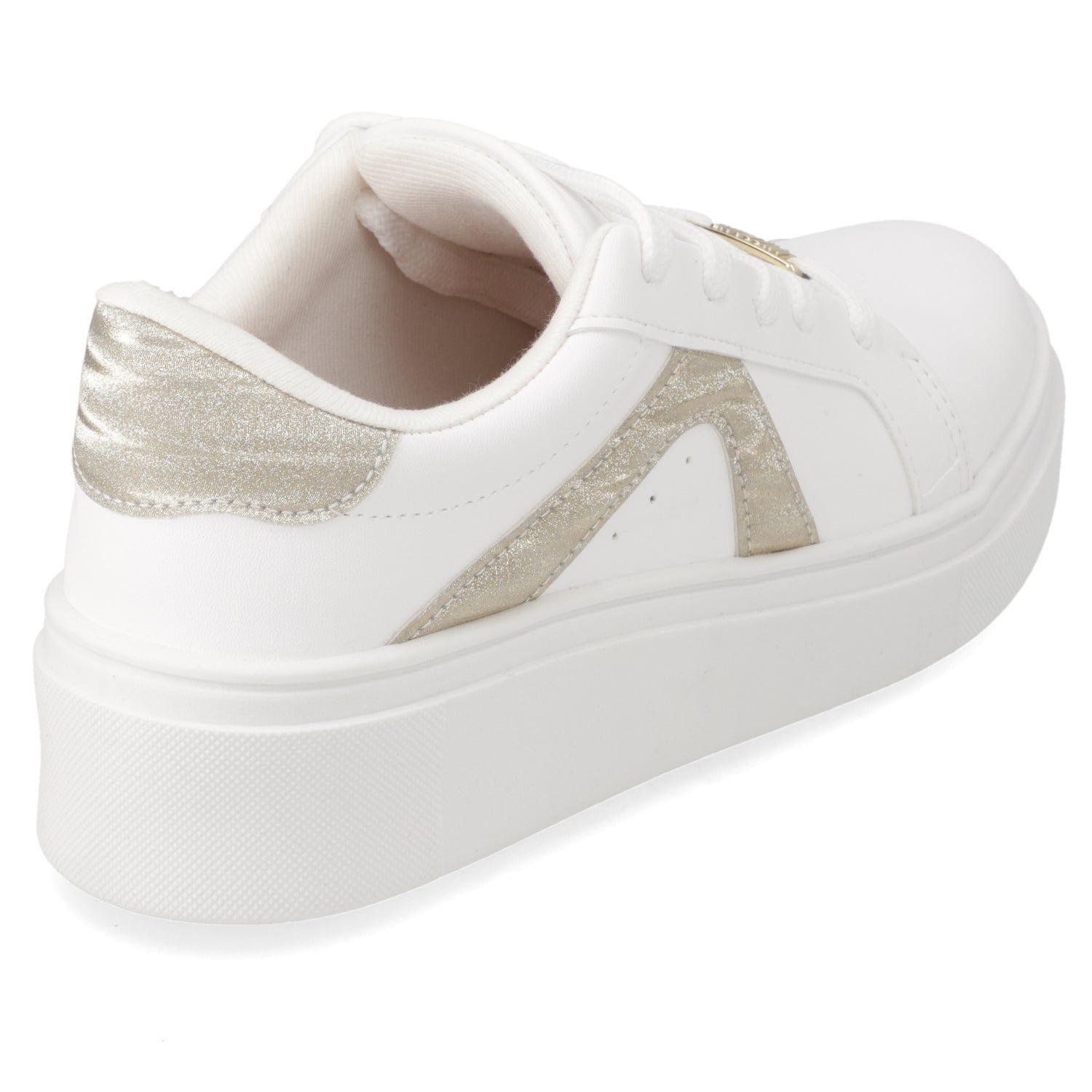 Zapatillas Casuales Blancas Con Dorado Vizzano-4