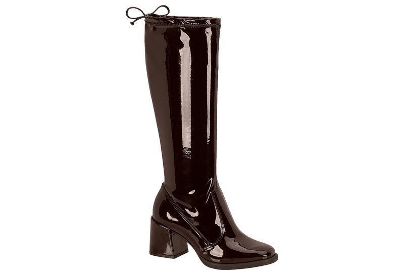 Bota Mujer Taco Cuadrado Charol Café 5343-103- Moleca-0