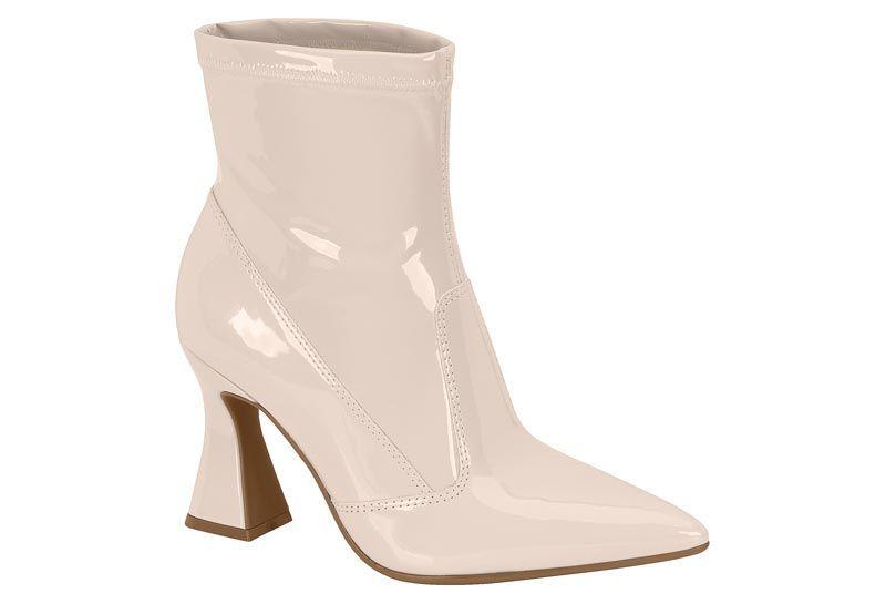 Botin Mujer Taco Cuadrado Charol Crema 9081-100- Beira Rio-0