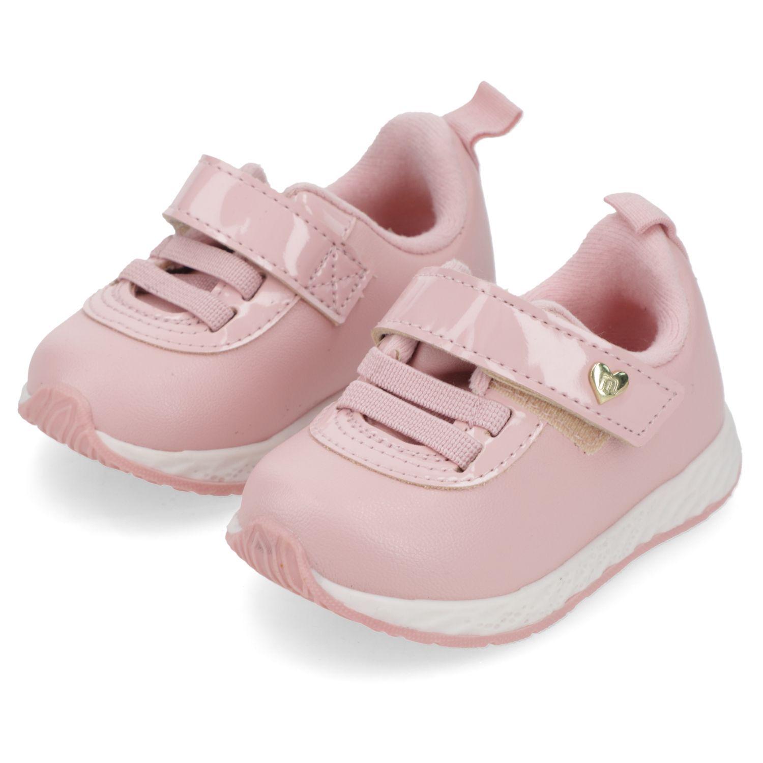 Zapatilla Niña Rosada con Velcro Molekinha-2