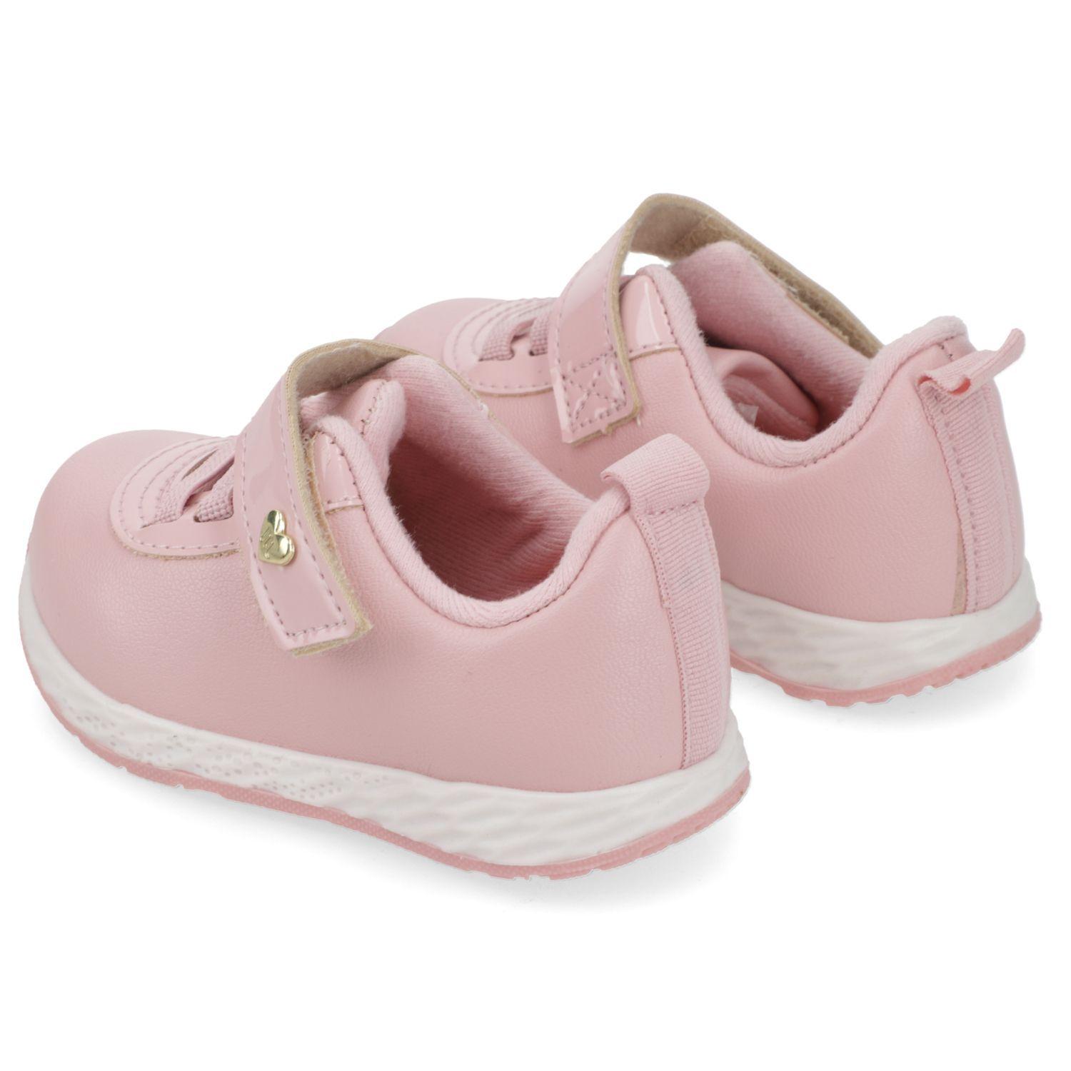 Zapatilla Niña Rosada con Velcro Molekinha-3