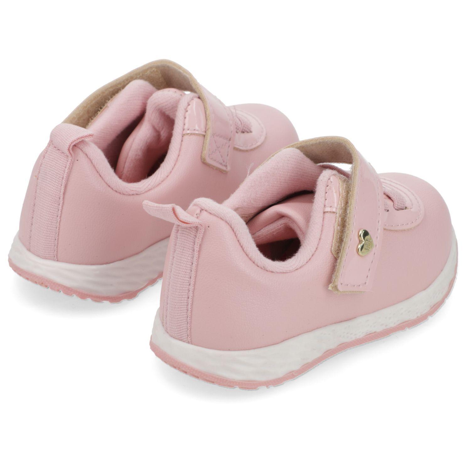 Zapatilla Niña Rosada con Velcro Molekinha-4