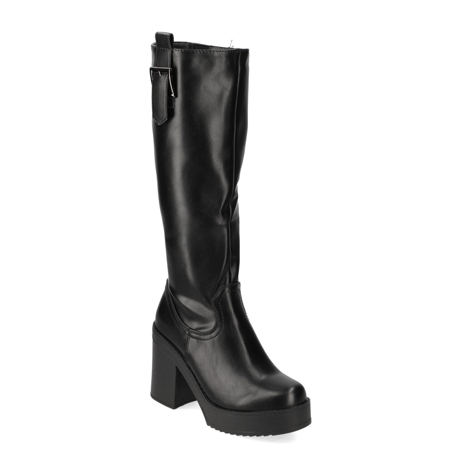 Bota Mujer New Walk Negra Taco Ancho 10 cm-0