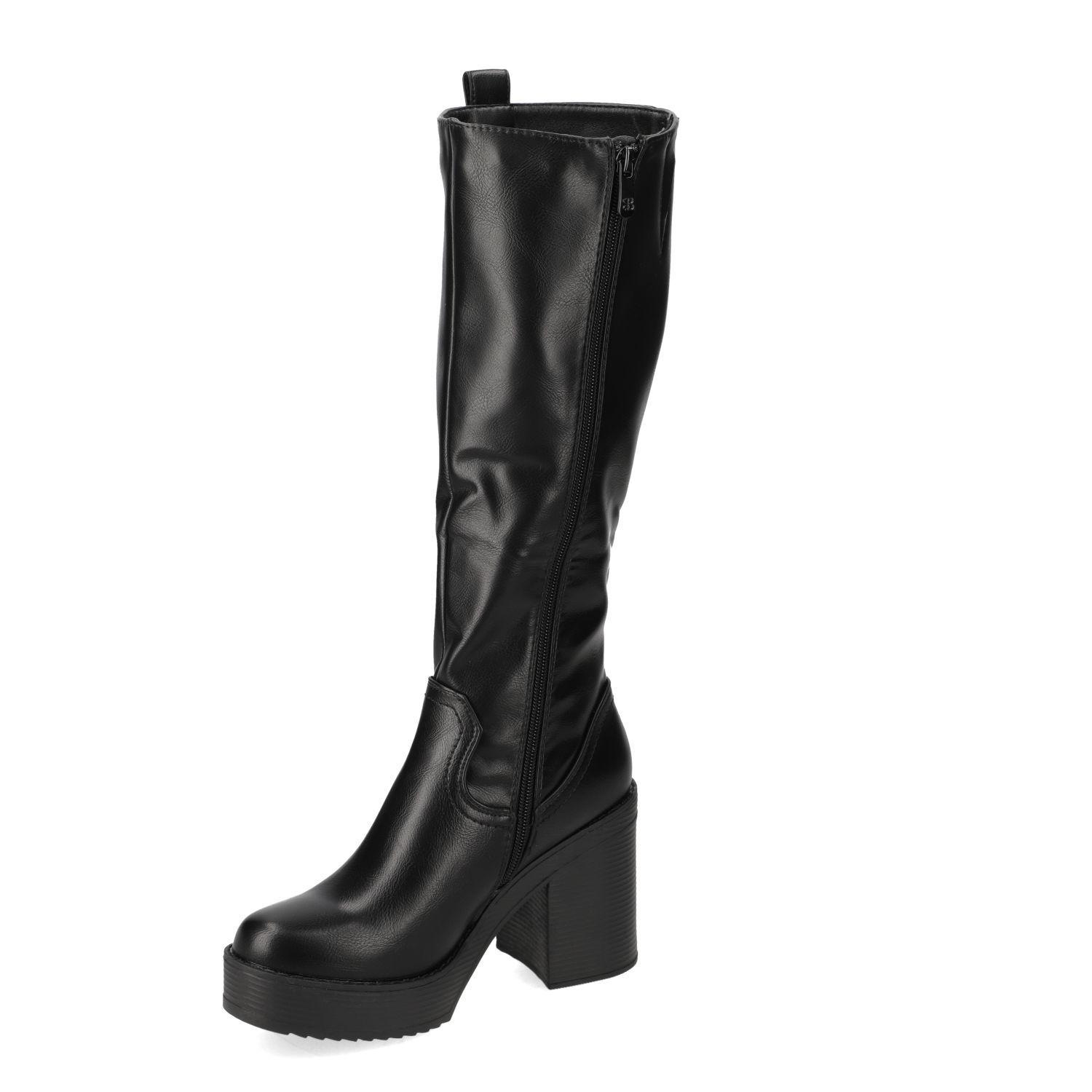 Bota Mujer New Walk Negra Taco Ancho 10 cm-1