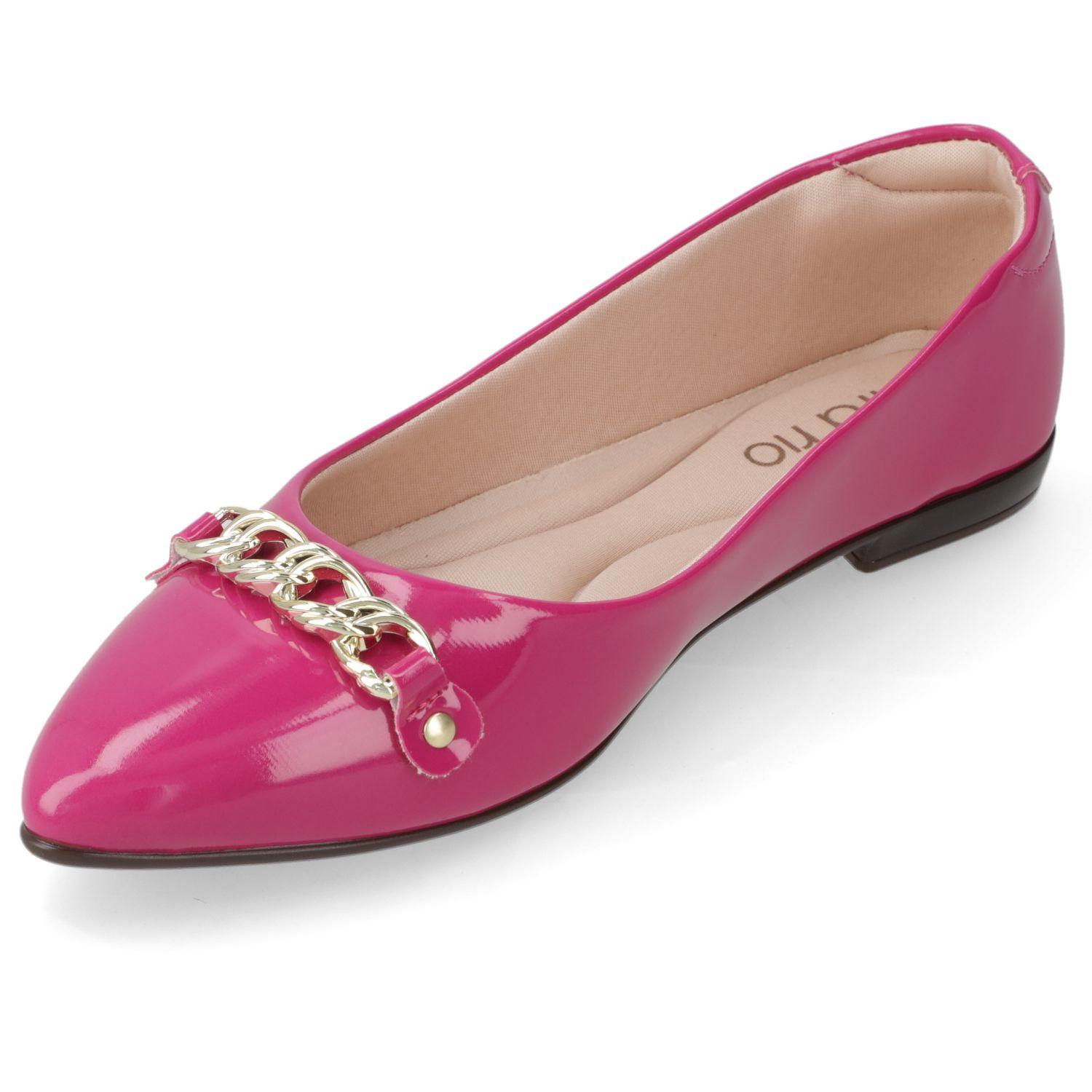 Ballerina Beira Rio Magenta Efecto Cuero-2