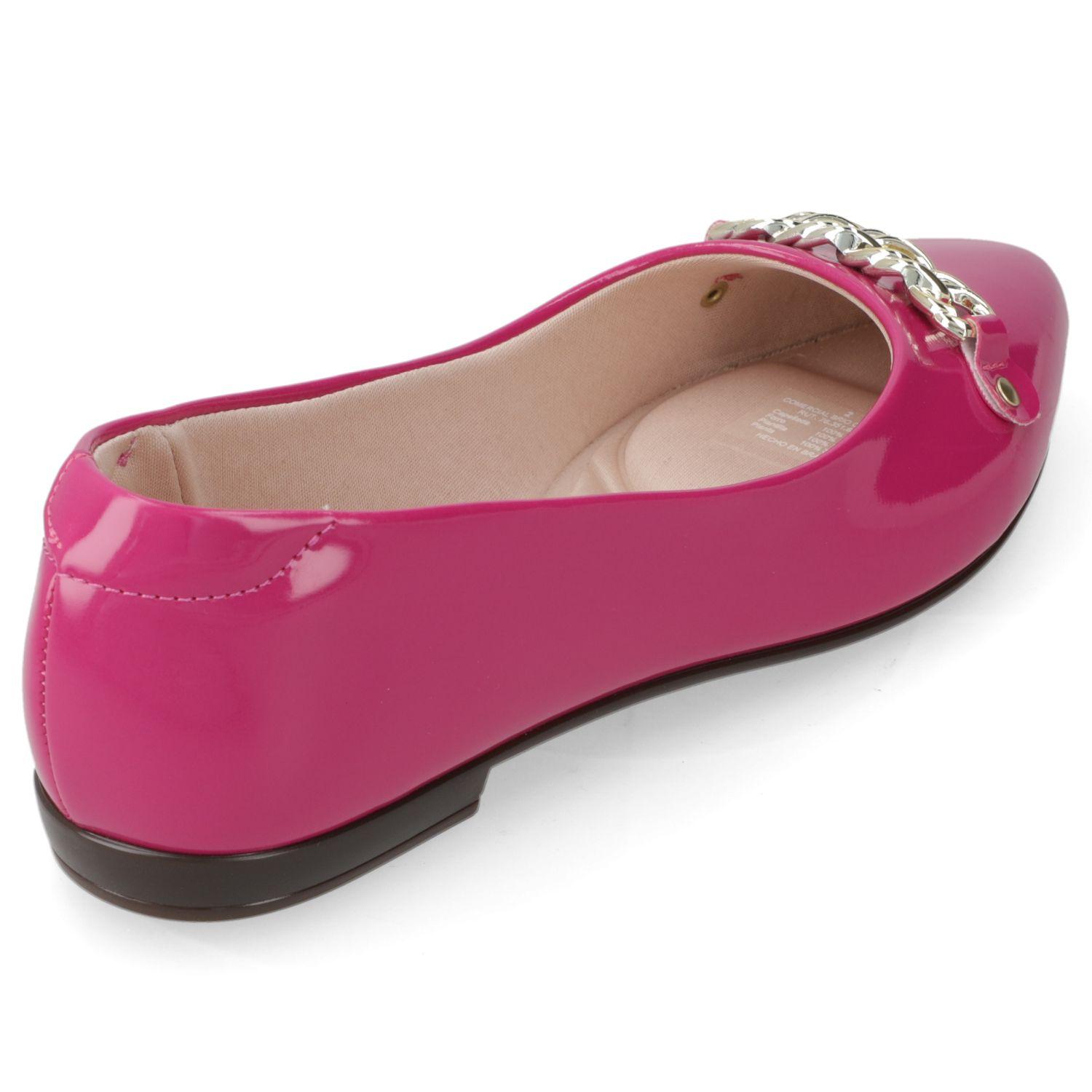 Ballerina Beira Rio Magenta Efecto Cuero-4