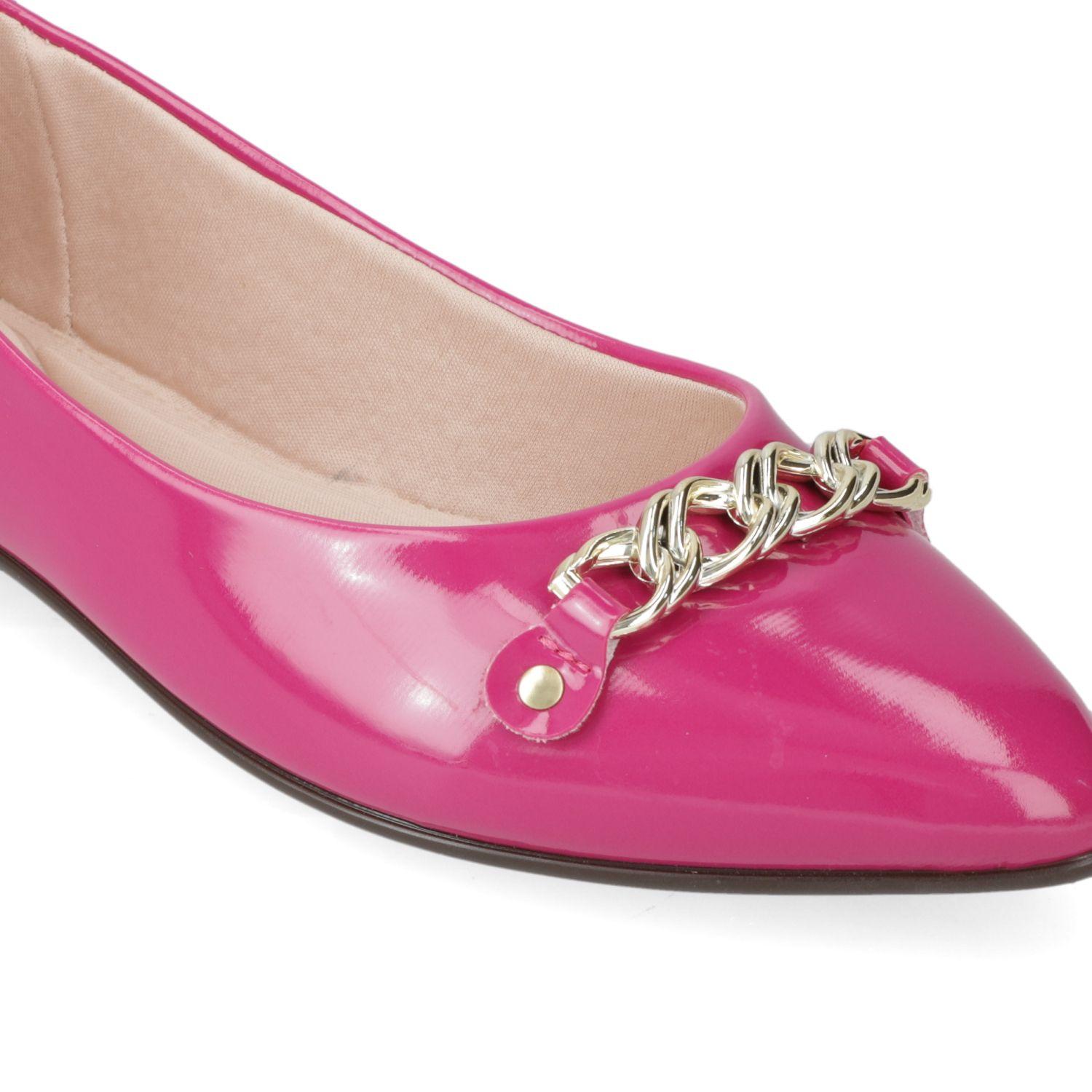 Ballerina Beira Rio Magenta Efecto Cuero-5