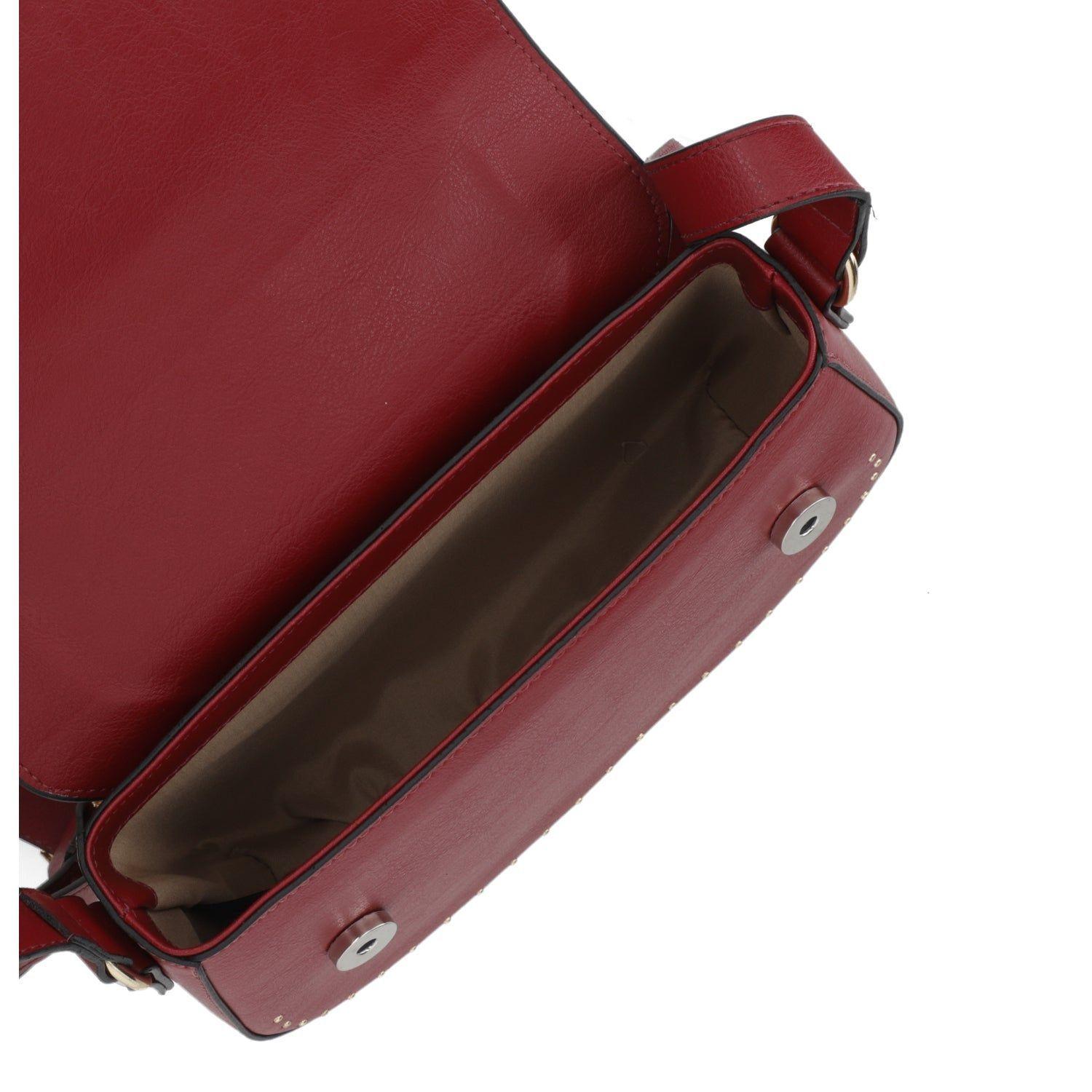 Cartera Bandolera Mujer Vizzano Roja con Detalles de Tachas-2