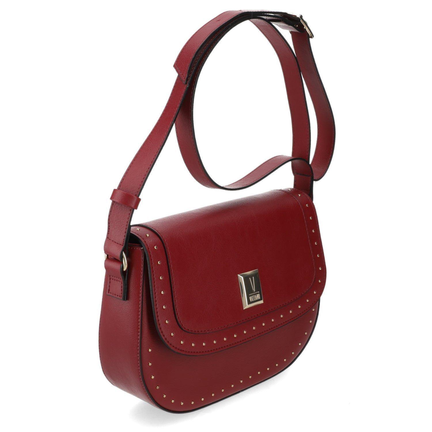 Cartera Bandolera Mujer Vizzano Roja con Detalles de Tachas-3