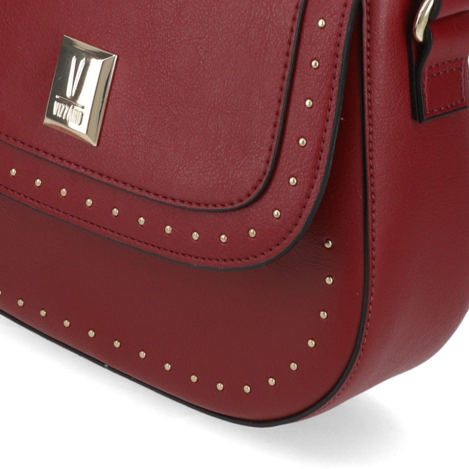 Cartera Bandolera Mujer Vizzano Roja con Detalles de Tachas-6