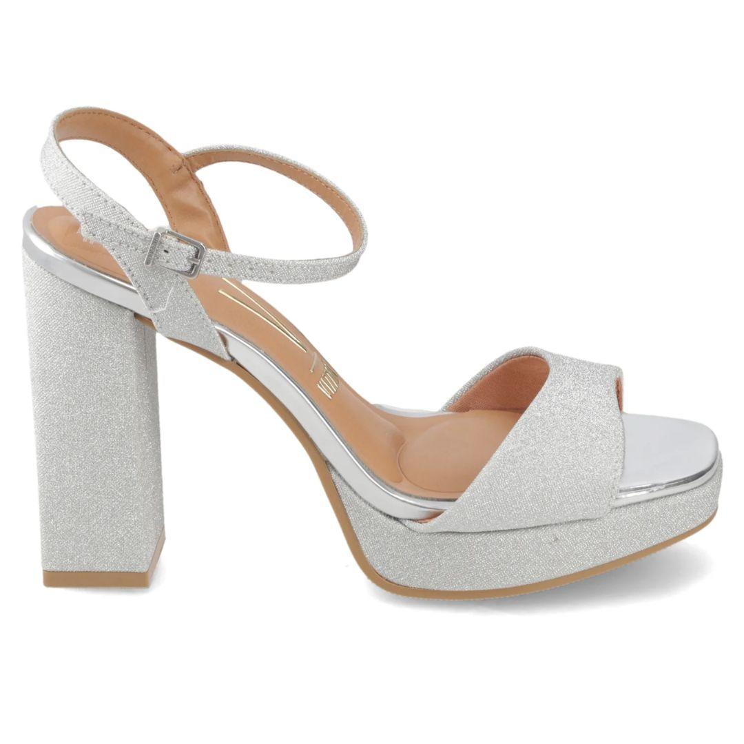 Sandalia Fiesta Taco Ancho Plateado Vizzano Mujer-2