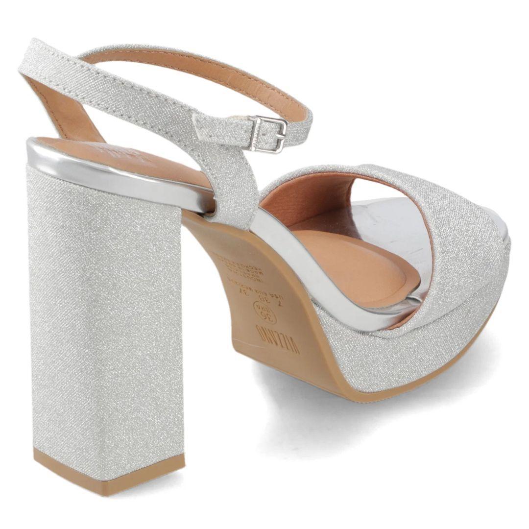 Sandalia Fiesta Taco Ancho Plateado Vizzano Mujer-4