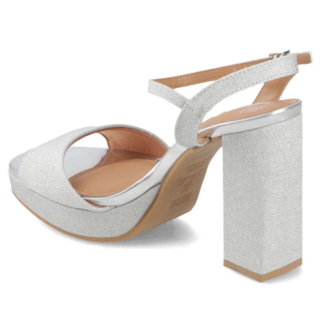 Sandalia Fiesta Taco Ancho Plateado Vizzano Mujer-5