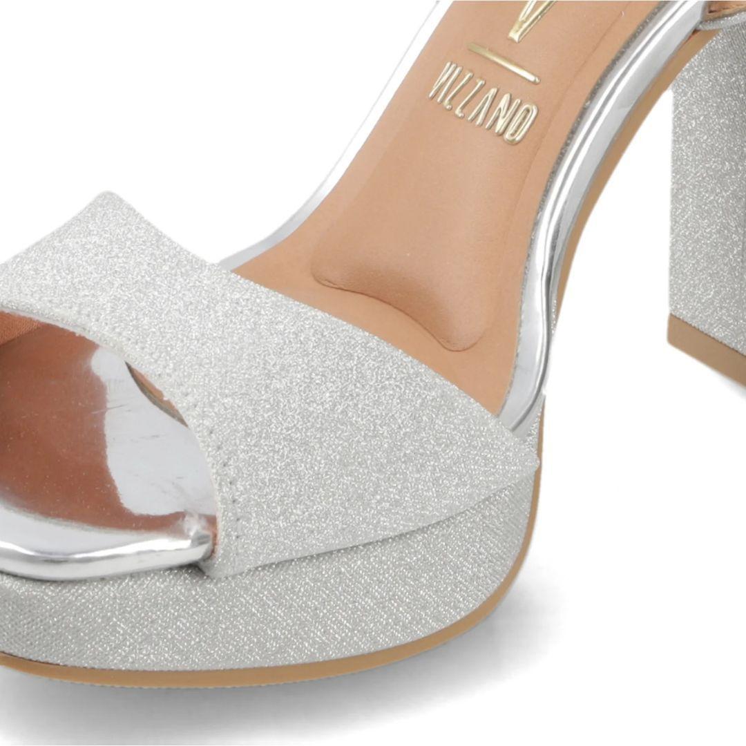 Sandalia Fiesta Taco Ancho Plateado Vizzano Mujer-6
