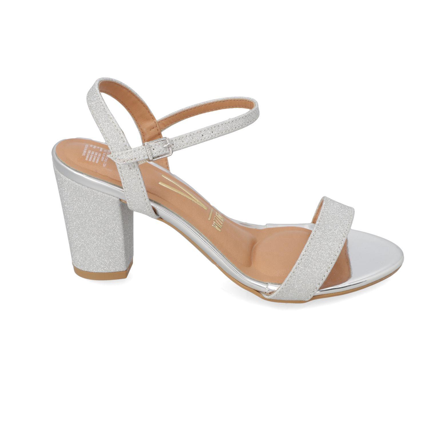 Sandalia Taco Vizzano Plateado Metalico 13724-0