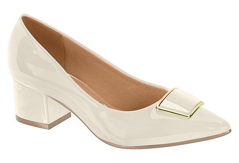 Zapato Mujer Taco Cuadrado Charol Crema 1220-364- Vizzano-0