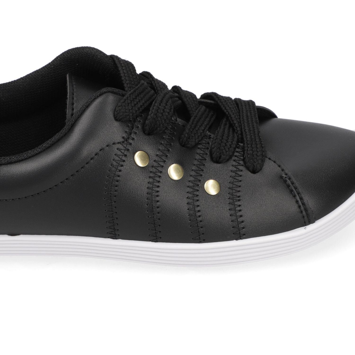 Zapatilla Casual Beira Rio Negro Efecto Cuero  Negro Napa Sardenha Neo-5